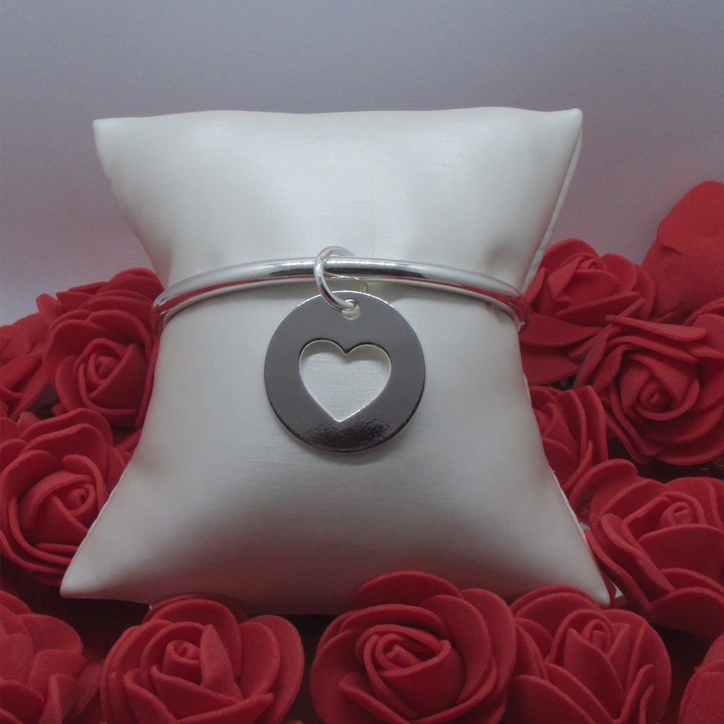Bracelet Jonc médaille cœur - Historia Jewelry