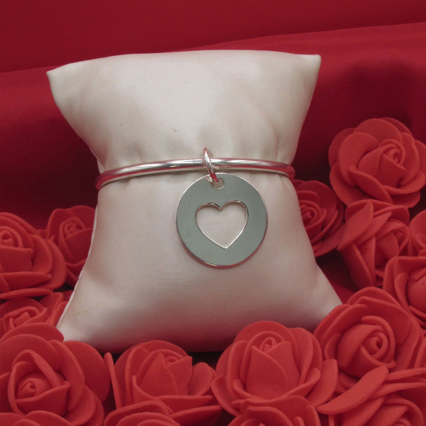 Bracelet Jonc médaille cœur - Historia Jewelry