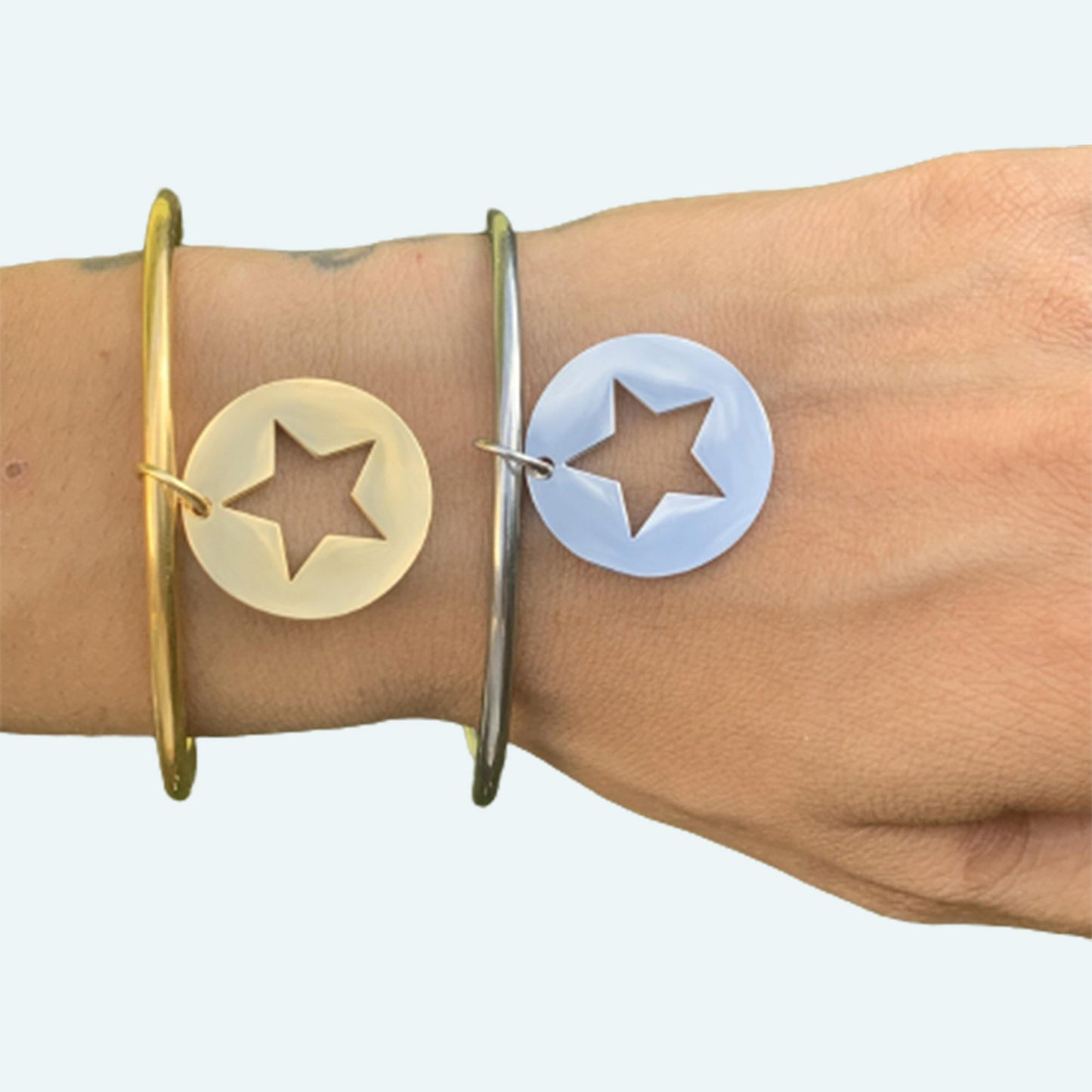 Bracelet Jonc médaille étoile - Historia Jewelry