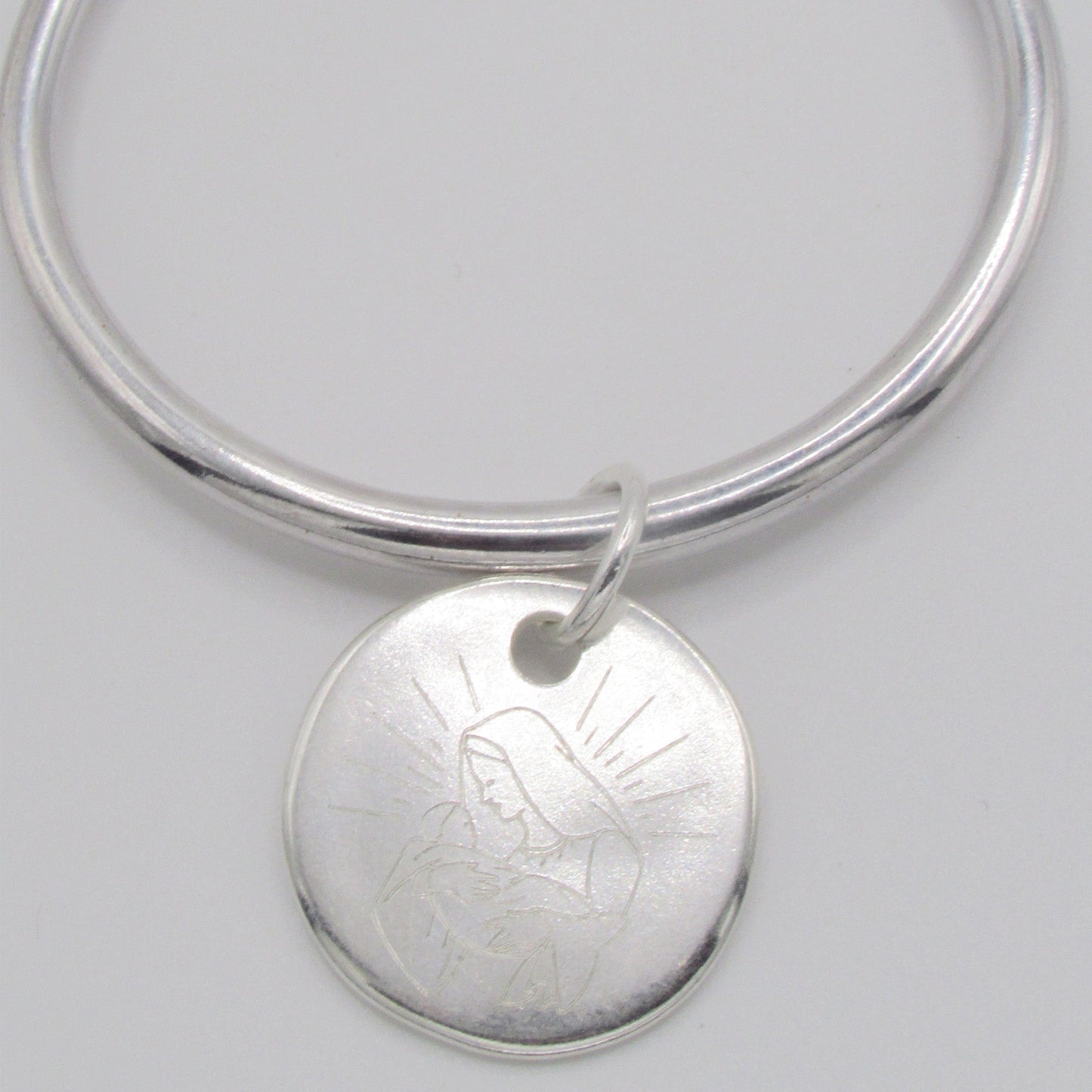 Bracelet Jonc médaille gravée recto verso - Historia Jewelry