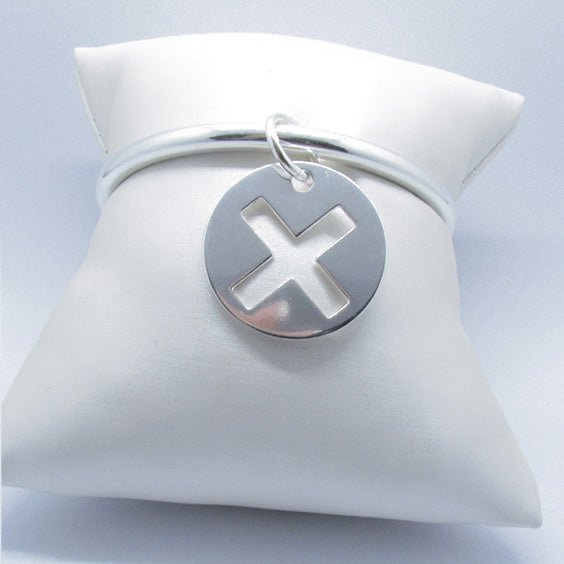 Bracelet Jonc médaille X - Historia Jewelry