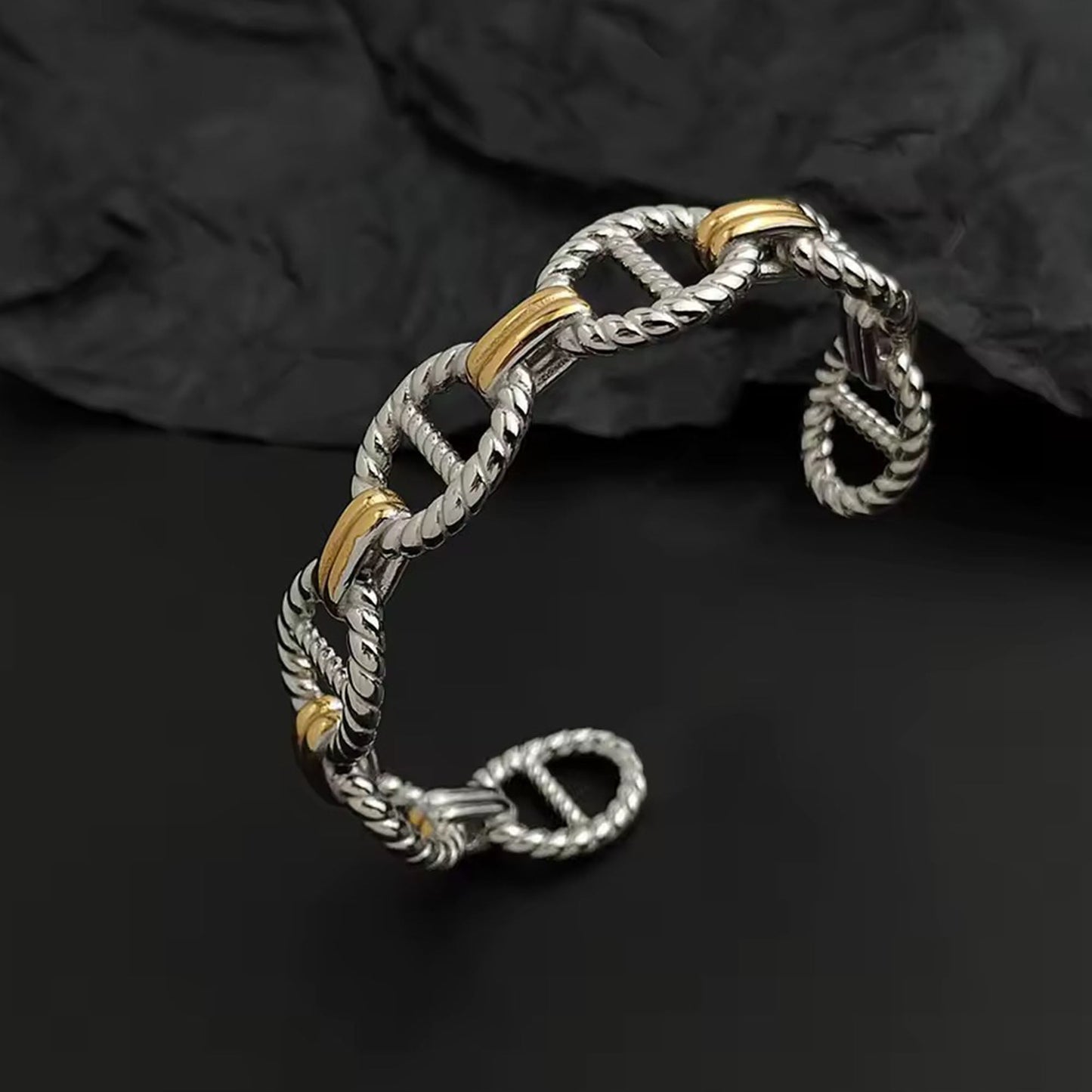 Bracelet Jonc ouvert Maille Marine - Historia Jewelry